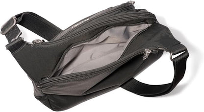 Baggallini Securtex Anti-theft Crossover Crossbody Bag 11”w X 8.5”h, Rfid, Built-in Wallet, Locking Zippers