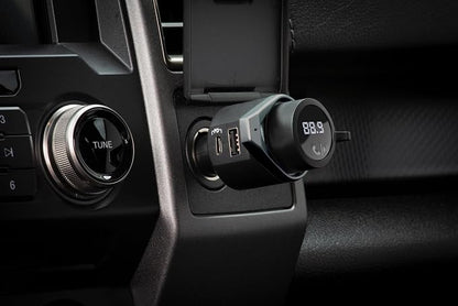 Scosche FM Bluetooth Radio Transmitter for Car, Hands-Free Kit with Dual USB Charging Ports, 12W USB-A + 20W Fast Type-C Car Charger, Wireless Adapter for Calls, Siri and Google Assistant