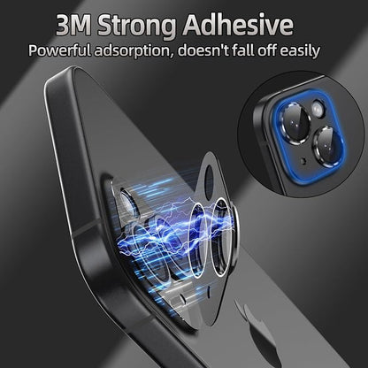 Korecase Compatible with iPhone 15 /iPhone 15 Plus Camera Lens Protector,9H Tempered Glass Camera Screen Cover,[Drop Protection][Strong Adhesion] Aluminum alloy Metal Anti Scratch Rear Camera Lens