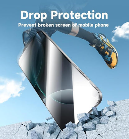 Compatible with iPhone 14 Pro Screen Protector HD Clarity With Automatic Dust Removal and Easy Installation Tool, 9H Hardness and Military Grade Shatterproof Tempered Glass