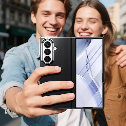 Btscase for Samsung Galaxy Z Fold 7 Case,Built in Front Screen Protector,Gold Glitter Marble Pattern Hard PC Slim Shockproof Full Body Drop Protective Case for Galaxy Z Fold 7 5G, Black
