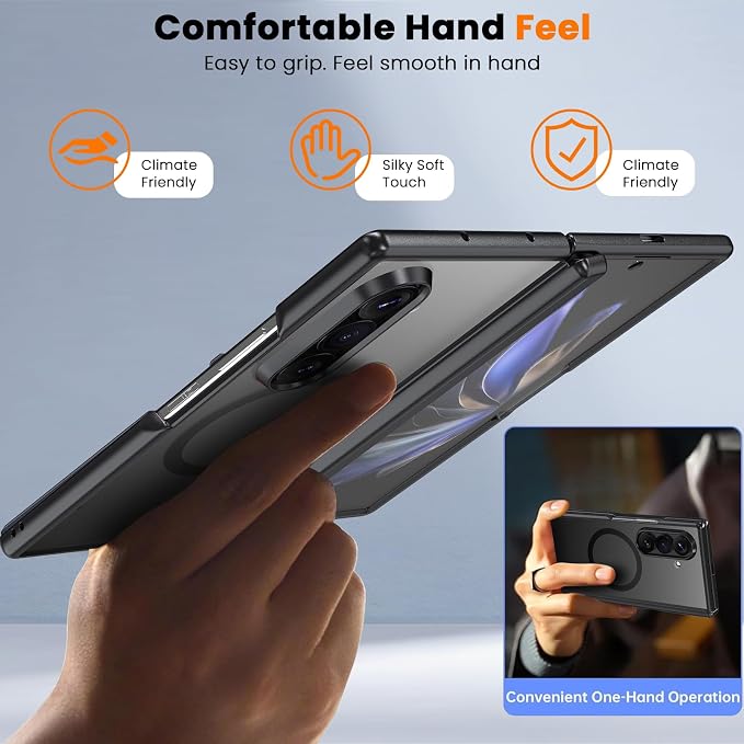 WRJ Magnetic for Samsung Galaxy Z Fold 8 Ultra Case,Black | Fit for Magsafe,Buit-in Screen Protector,Full Hinge Protection,Military Grade Drop Protection,Slim Shockproof Phone Case