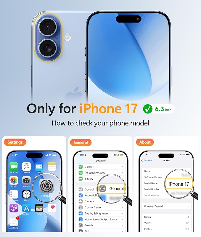 FNTCASE for iPhone 17 Case: [Compatible with Magsafe] [Screen Protector] Anti Yellowing Transparent Clear Magnetic Phone Cover - Military Grade Shockproof Drop Proof Protective Cases - Clear