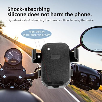 Motorcycle Phone Mount,Bike Phone Holder, Bicycle Handlebar Cell Phone Mount Smartphone Holder Mount 360° Adjustable One Hand Operation, Bike Accessories Handlebar Phone Clip Holder, 94001