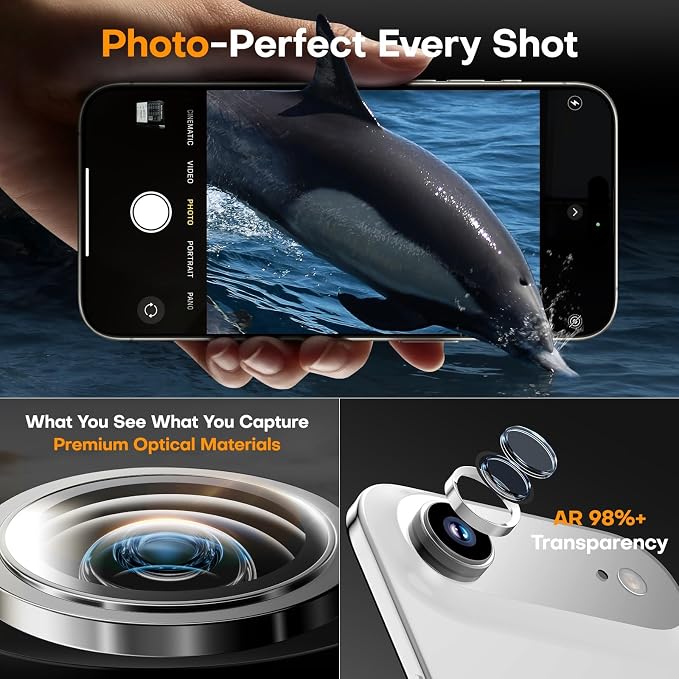 Camera Lens Protector for iPhone Air,Tempered Glass Metal Individual Camera Cover Screen[Anti-drop] Case Friendly- Cloud White