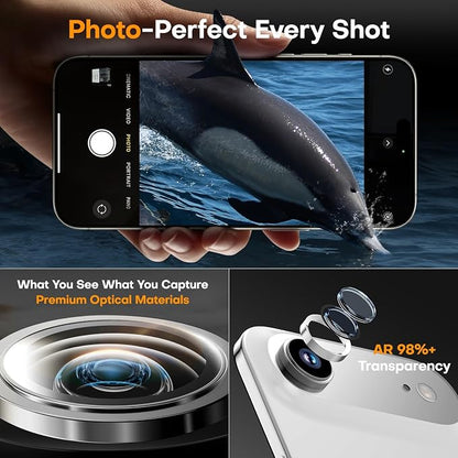 Camera Lens Protector for iPhone Air,Tempered Glass Metal Individual Camera Cover Screen[Anti-drop] Case Friendly- Cloud White