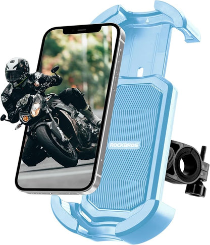 ROCKBROS Bike Phone Holder, Motorcycle Phone Mount with Security Lock, Adjustable for Bike, Motorcycle, Scooter, Suitable for 4.7'-6.8' Phone
