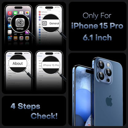 TOCOL Magnetic for iPhone 15 Pro Case, Upgraded Full Camera Protection, Compatible with Magsafe, Drop Protection, Translucent Matte Back Phone Cover 6.1-Inch (Dark Blue)