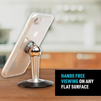Nite Ize Steelie Pedestal Mount - Tabletop Stand Compatible with MagSafe iPhones & Tablets - Magnetic Desk Phone Mount - Phone Holder Accessories for Hands-Free Use & Adjustable Viewing