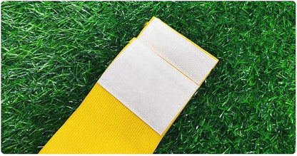 6 Pcs Adjustable Elastic Soccer Captain Armband Arm Bands Football Basketball Player Bands for Youth Adult Yellow