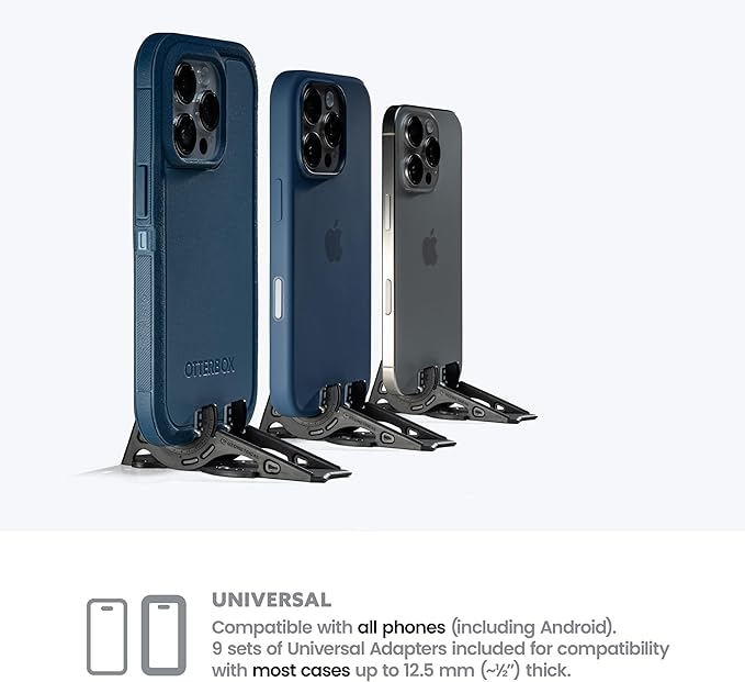 GEOMETRICAL Pocket Tripod PROv2 - Card-Size Stand, for iPhone, Matte Black Universal Kit