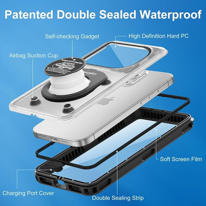 Beasyjoy Waterproof Phone Case, Underwater Phone Case for Snorkeling, Universal IPX8 Diving Outdoor Video Photo with Lanyard for iPhone 17/16/15/14 Pro Max, Samsung Galaxy S26/S25 Google Moto, Black