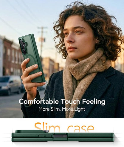 FNTCASE for Samsung Galaxy Z Fold 8 Ultra / Z Fold 7 Case, Fit for Magsafe | Hinge Protection, Screen Protector, Translucent Matte, 14FT Military Grade Drop Proof, Protective Phone Cover, Green