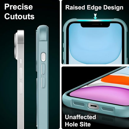 360° Magnetic Swivel Ring for iPhone 11 case, Built-in Metal Stand and Ring Holder, Magsafe Compatible, Military Grade Protection, Shock and Vibration Resistant-Lake Blue