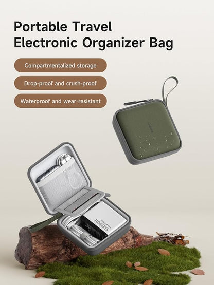 Hagibis Electronics Organizer Travel Case Cable Organizer Bag Pouch Portable Waterproof Carry Case for Cable, Charger,Power Bank, SD Card, Mouse, USB Flash Disk (DPB01 Green)