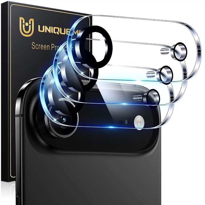 UniqueMe Compatible for 3 Pack iPhone Air Camera Lens Protector - [Drop Protection] [Case Friendly] 9H Tempered Glass Camera Cover Screen [Update New Version]