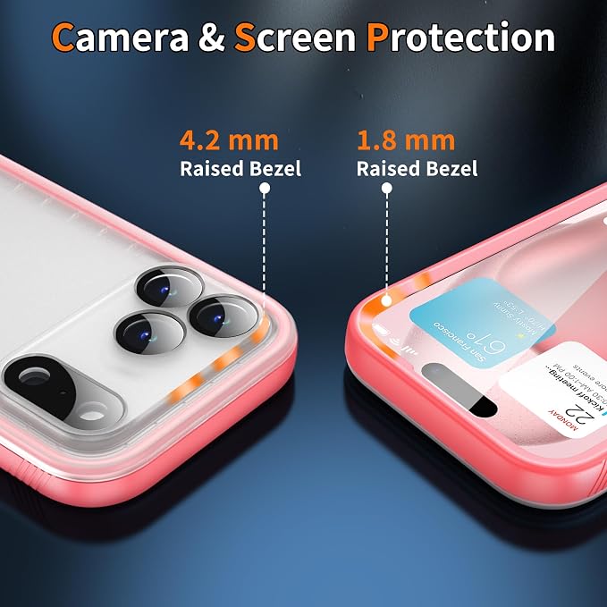 Cozycase TOP Waterproof Case for iPhone 17 Pro Max - Military Heavy Duty 360 Shockproof Full Body with Screen Camera Protector Double IP68 Water Dust Drop Proof Hard Rugged 17PM Front Back Slim Cover