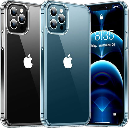 SPIDERCASE Deigned for iPhone 12 Pro Max Case, [Not Yellowing] [Military Grade Protection] Slim Shockproof Phone Cases, Clear