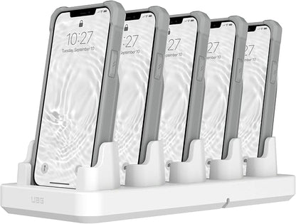 UAG Urban Armor Gear Multi-Device Charging Dock Healthcare White/Gray, 10W Fast Charging Workflow 5-Slot Case Charger Cradle for Workflow Battery Cases Compatible with iPhone 14/13/12/12 Pro/SE/8