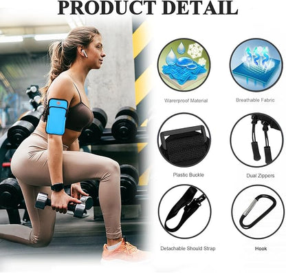 2Pack Phone Holder for Running Armband,Cell Phone Purse Crossbody for Women Men Kids,iPhone 11 12 13 14 15 16e 16 17 Pro Max Xs Xr X Plus SE Mini Galaxy Ultra Note Pouch Exercise Arm Band Bag