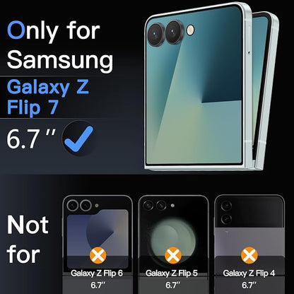 JETech Front Screen Protector for Samsung Galaxy Z Flip 7, 3-Pack | Tempered Glass, Easy Installation Tool, HD Clear, Case-Friendly