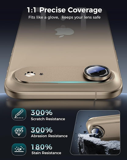 Goton Compatible for iPhone Air Camera Lens Protector 2025, 1-Pack Aluminum Alloy Metal Cover with HD Tempered Glass for iPhone 17 Air, Pro Camera Style, Shatter-Resistant, Scratch-Proof