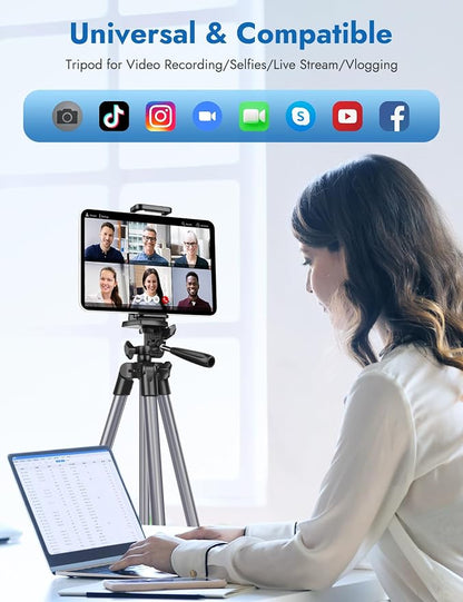 JOILCAN 67" Tripods Camera Tripod, Phone Tablet Tripod for Video Recording Vlog Photo with Remote Carry Bag, Aluminum Lightweight Travel Tripods