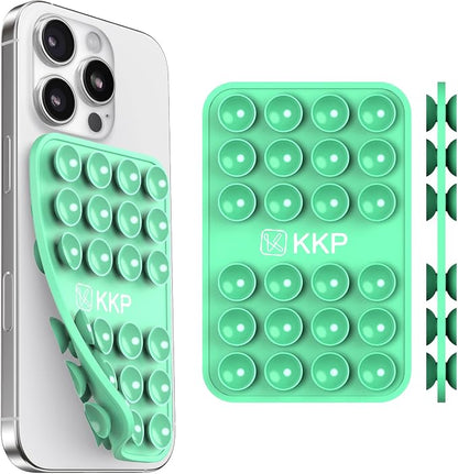 KKP Classic MAX - Silicone Suction Phone Case Adhesive Mount - Hands-Free, Strong Grip Holder for Selfies and Videos - iPhone and Android Compatible - 2.6″ x 3.9″