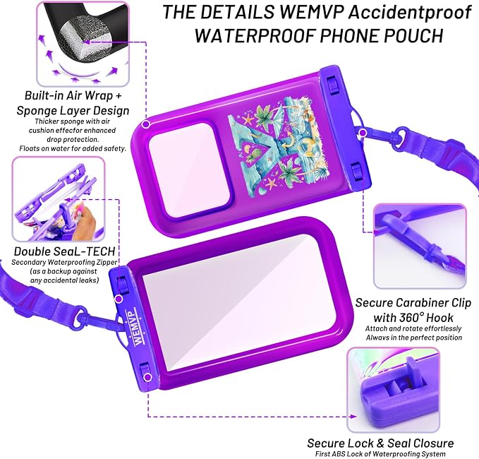 Personalized Initial Waterproof Phone Pouch Case - IPX8 Cellphone Dry Bag with Lanyard for iPhone 16/15/14/13/12 Pro Max (6.1–6.9"), Beach & Cruise Ship Essentials with Monogrammed Design (Purple, Y)