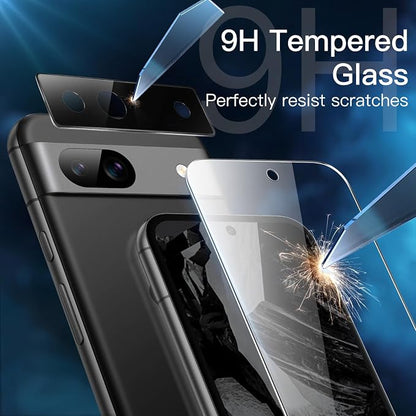 JETech Screen Protector for Google Pixel 8a, 2+2 Pack | with Camera Lens Protector, HD Clear Tempered Glass, Anti-Scratch Protection, Easy Installation Tool