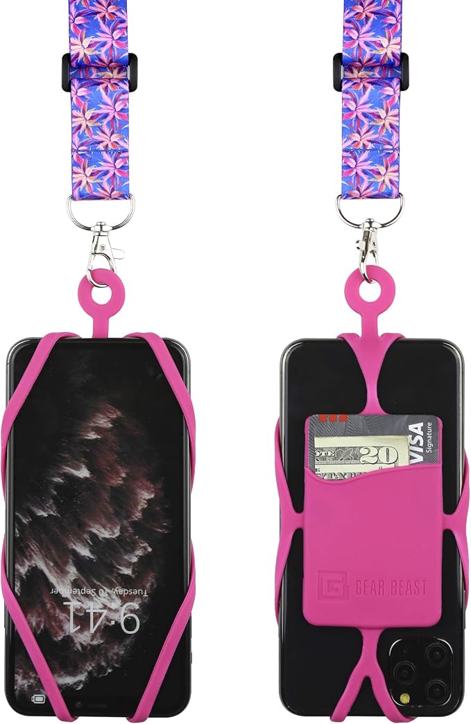 Gear Beast Cell Phone Lanyard with Adjustable Neck Strap Compatible with iPhone Galaxy & Most Smartphones