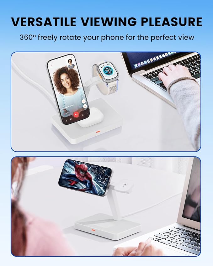 Magnetic Wireless Charger for Apple Devices: CIYOYO 3 in 1 Charging Station for iPhone 16/15/14/13 Pro Max Fast Charger Stand 15W for iWatch 10/9/8/7/Ultra 2/SE AirPods Pro/4/3/2