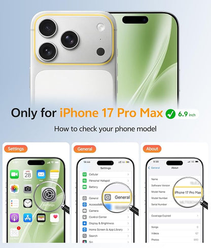 FNTCASE for iPhone 17 Pro Max Case: [Compatible with Magsafe] Translucent Matte Cases with [Full Camera Protection] [Screen Protector] Military Grade Shockproof Protective Phone Cover - Light Moss