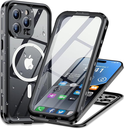 for iPhone 15 Pro Case Waterproof | Shockproof Dust Proof Phone Case Cover with Screen Protector for iPhone 15 Pro - Clear