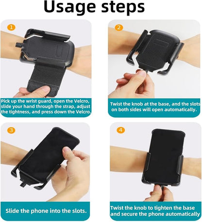 Running Armband 2-in-1 Wrist & Arm Phone Holder for Running/Cycling – 360° Swivel, Fits iPhone/Samsung 4.0-7.0 Inch Smartphones