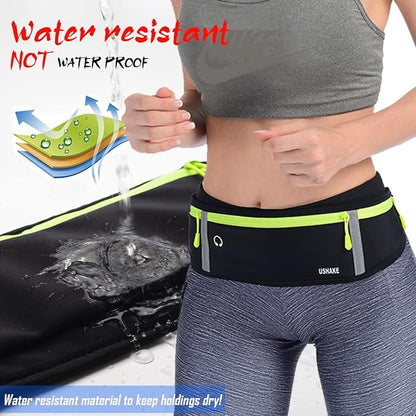 USHAKE Slim Running Belt, Workout Fanny Pack for Men Women,Exercise Waist Pack for Apple iPhone Holder, Runner Belt for Running Walking Cycling Camping Gym