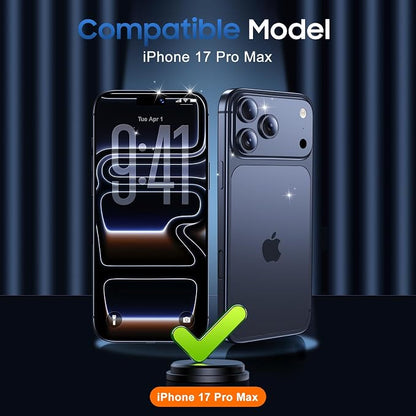 UniqueMe 3 Pack Compatible for iPhone 17 Pro Max Camera Lens Protector - [Drop Protection] [Case Friendly] 9H Tempered Glass Camera Cover Screen [Update New Version] - Dark Blue