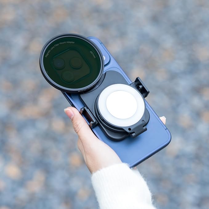 Upgraded 67mm Phone Lens Filter Adapter Mount for iPhone 17 16 15 14 Pro Pro Max Plus Air, Double-Sided Magnetic Phone Lens Filter Ring with 1/4-20" & Cold Shoe Pull-Out to fit 17 Pro Max (No Filters