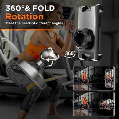 Gym Magnetic Phone Holder |Gym Cart Series | 360° Magnetic Phone Mount | Rotating Fitness Mount | Universal Metal Surface Compatibility|Accommodates 3.1"-4" Phones with Thick Cases