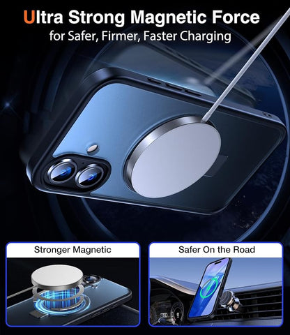 Chicfun 3-in-1 [Magnetic+Kickstand+Ring Holder] for iPhone 16 Plus Case with Stand Ring Holder， Compatible with MagSafe, Military Shockproof Kickstand Phone Case iPhone 16 Plus Cover Black