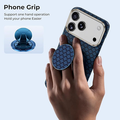 BENKS ArmorPop Magnetic Phone Grip & Stand for MagSafe, 360° Rotation Adjustable Phone Ring Holder for iPhone 17/16/15/14/13/12 Series, Durable Kevlar Design