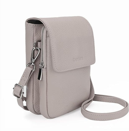 befen Genuine Leather Small Crossbody Bags for Women, Cell Phone Cross body Purse Bag with RFID Blocking Card Slots