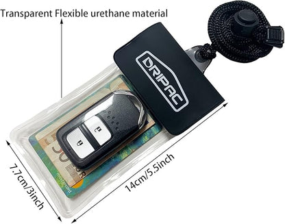 DRIPAC Waterproof Car Key FOB Case Waterproof Wallet Waterproof Holder Pouch For Key ID Badge Credit Card Money（Black）