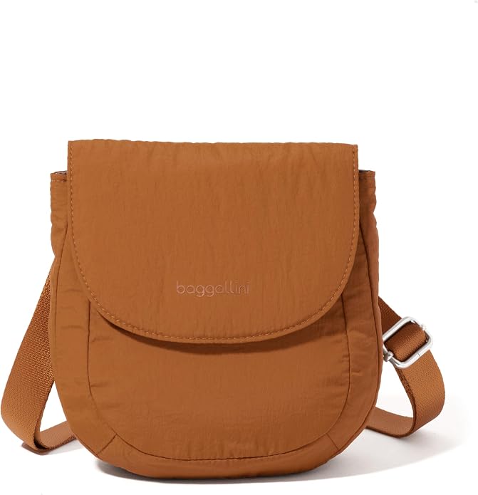 Baggallini Swift Flap Mini Crossbody - 6.3"x7" Lightweight Small Travel Purse with Crossbody Strap and RFID
