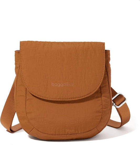 Baggallini Swift Flap Mini Crossbody - 6.3"x7" Lightweight Small Travel Purse with Crossbody Strap and RFID