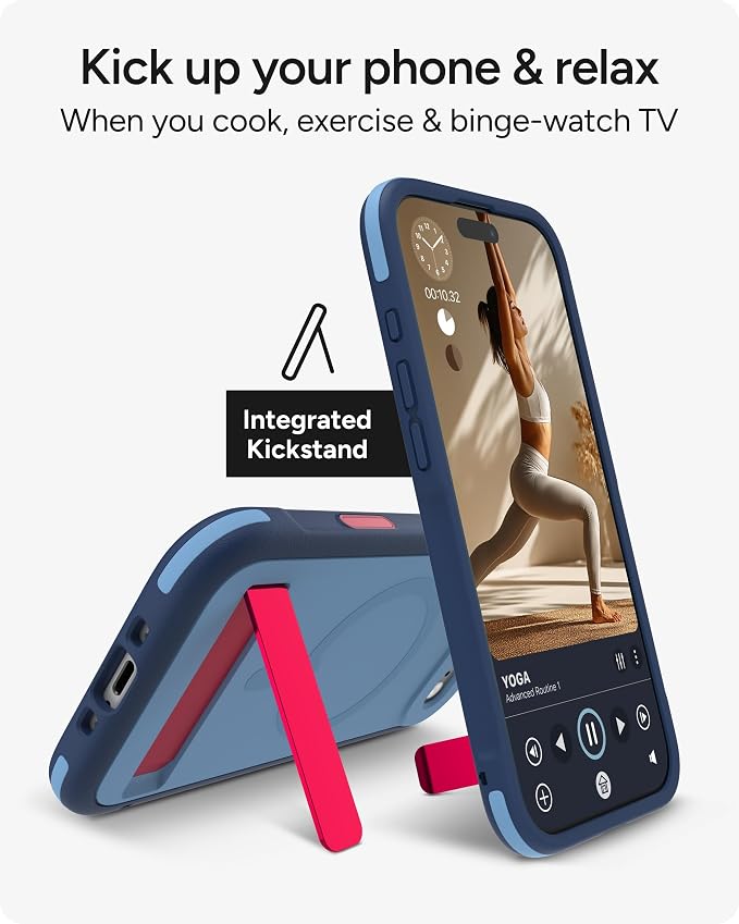 ZAGG Sedona Snap Case with Kickstand for iPhone Air - Blue Royal Ember, Drop Protection (13ft/4m), Multi-Layer Protection, with Camera Button, MagSafe Phone Case with Impact-Absorbing Bumpers