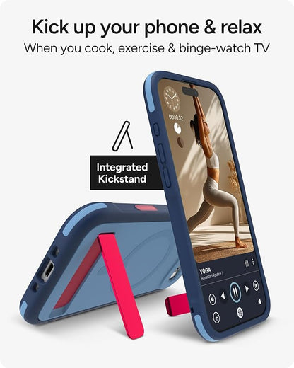ZAGG Sedona Snap Case with Kickstand for iPhone Air - Blue Royal Ember, Drop Protection (13ft/4m), Multi-Layer Protection, with Camera Button, MagSafe Phone Case with Impact-Absorbing Bumpers