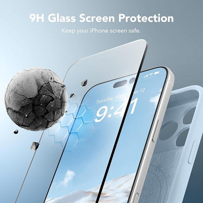 Magnetic for iPhone 17 Pro Case, Compatible with MagSafe, [Full Camera Protection][Screen Protector] Silicone Shockproof Protective Phone Case for iPhone 17 Pro 6.3", Light Blue