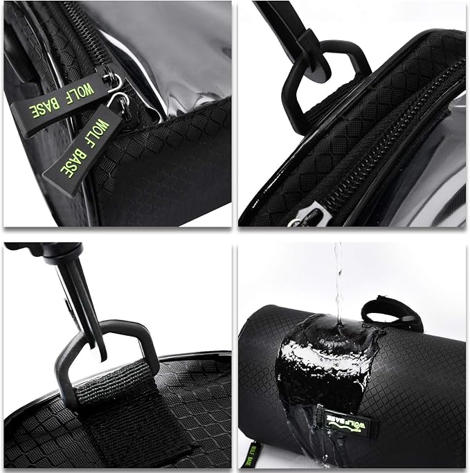Oranlife Bike Handlebar Bag, Waterproof Phone Cycling Mount Front Bags, Bicycle Storage Bag with Removable Shoulder Strap, 6 inch Transparent Pouch, Best Gift