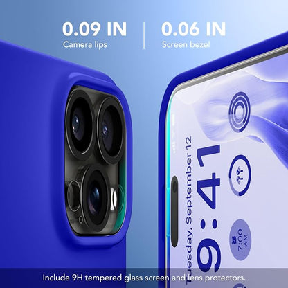 GONEZ Magnetic for iPhone 16 Pro Max Case, Compatible with MagSafe, Liquid Silicone Case, with Screen Protector + Camera Protector, Full Body Protective Shockproof Phone Cover 6.9", Cobalt Blue